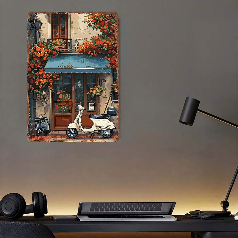 Vintage Scooter Shop Poster Cu - Retro Gaming At 评论和价格