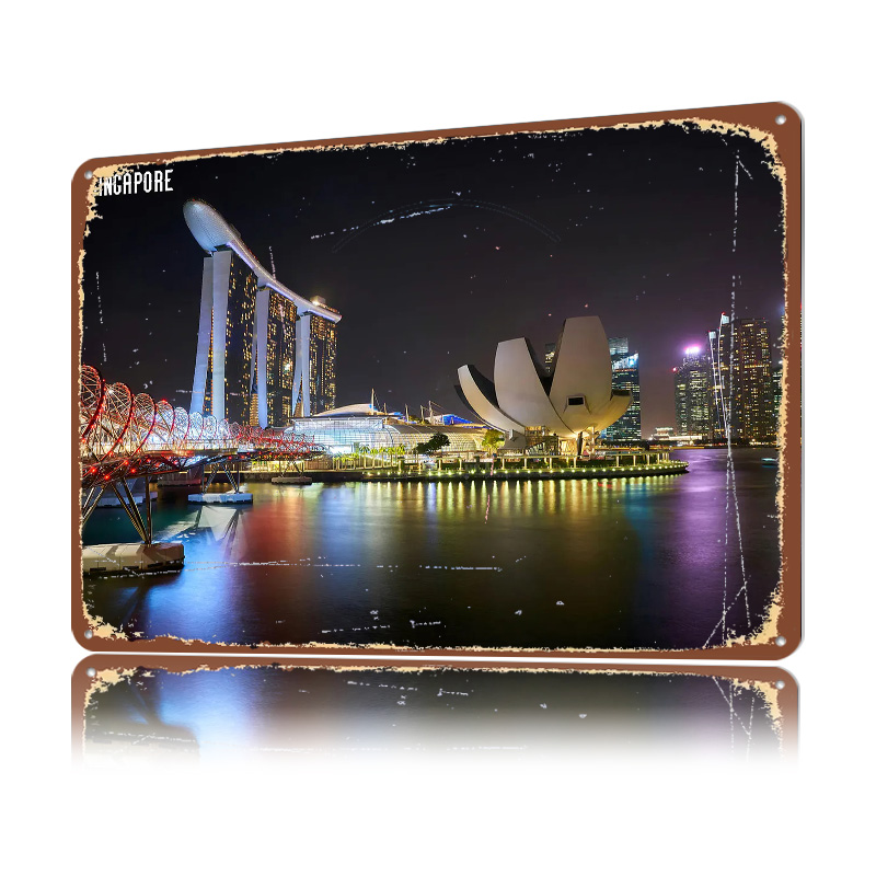 Singapore Skyline At Night Pos - Retro Gaming At 评论和价格