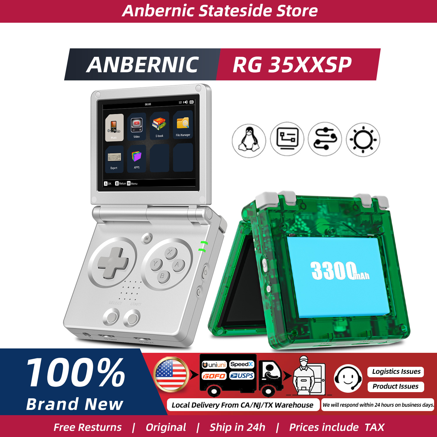 ANBERNIC RG35XXSP FILP 3.5 Inc - Retro Gaming Years 评论和价格