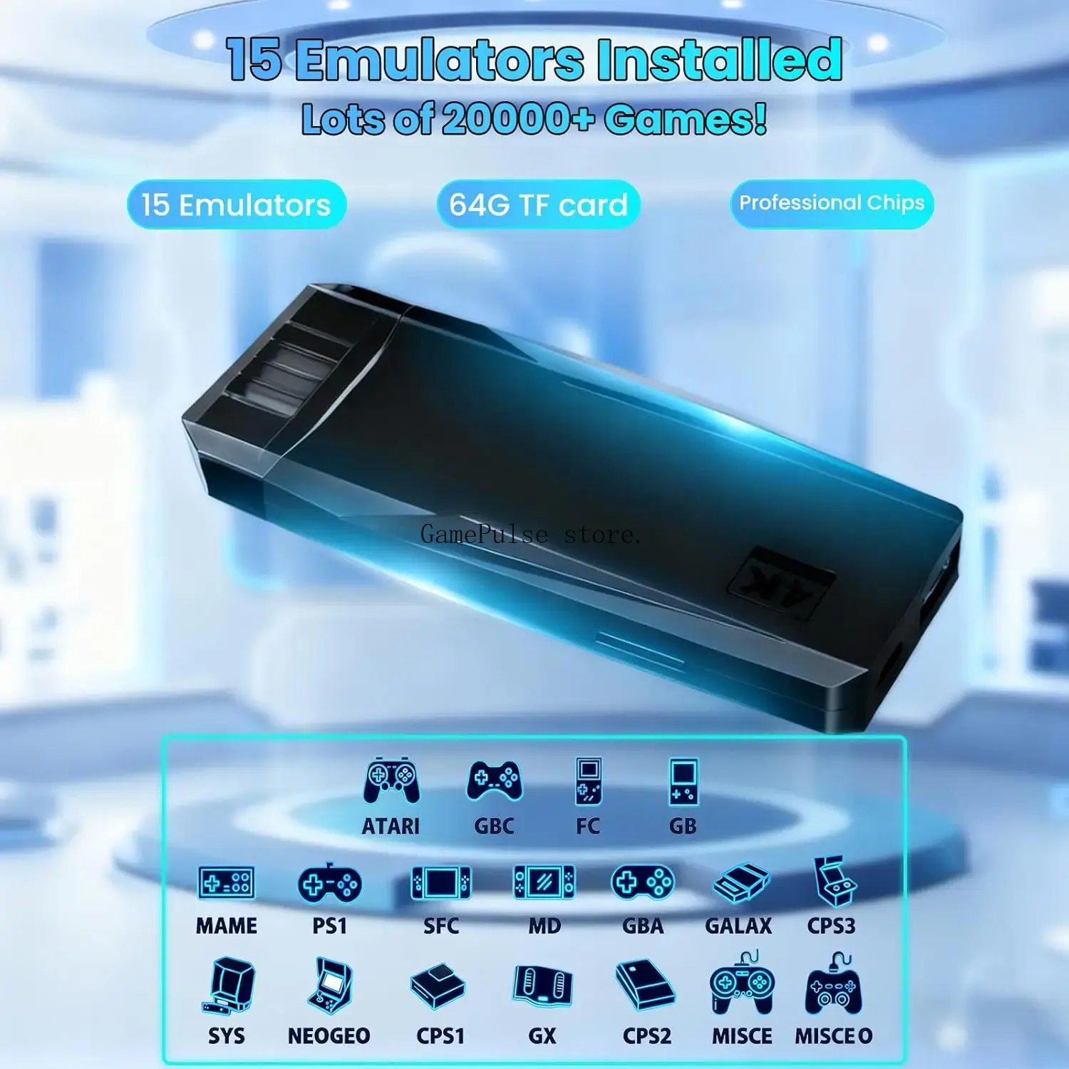 GamePulse M8 Game Console  Emu - Retro Gaming With Projector 评论和价格