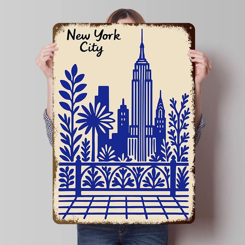New York City Blue Poster Cust - Retro Gaming At 评论和价格