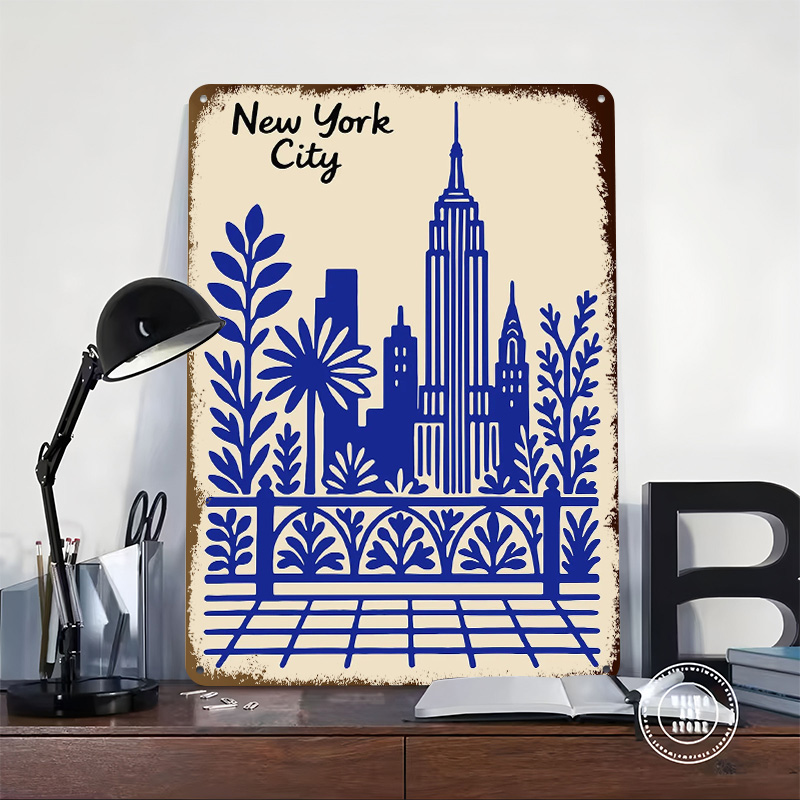 New York City Blue Poster Cust - Retro Gaming At 评论和价格