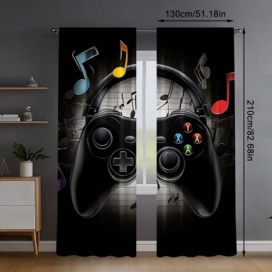2pcs Retro Gaming Room Curtain - Retro Gaming Youtube 评论和价格