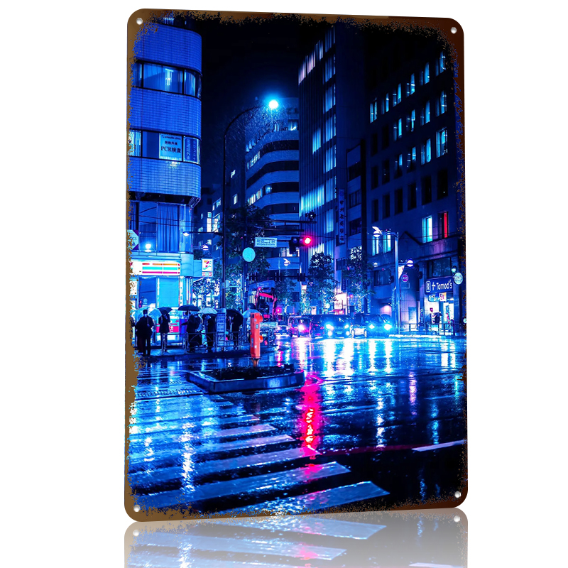 Neon Cityscape At Night Tin Po - Retro Gaming At 评论和价格