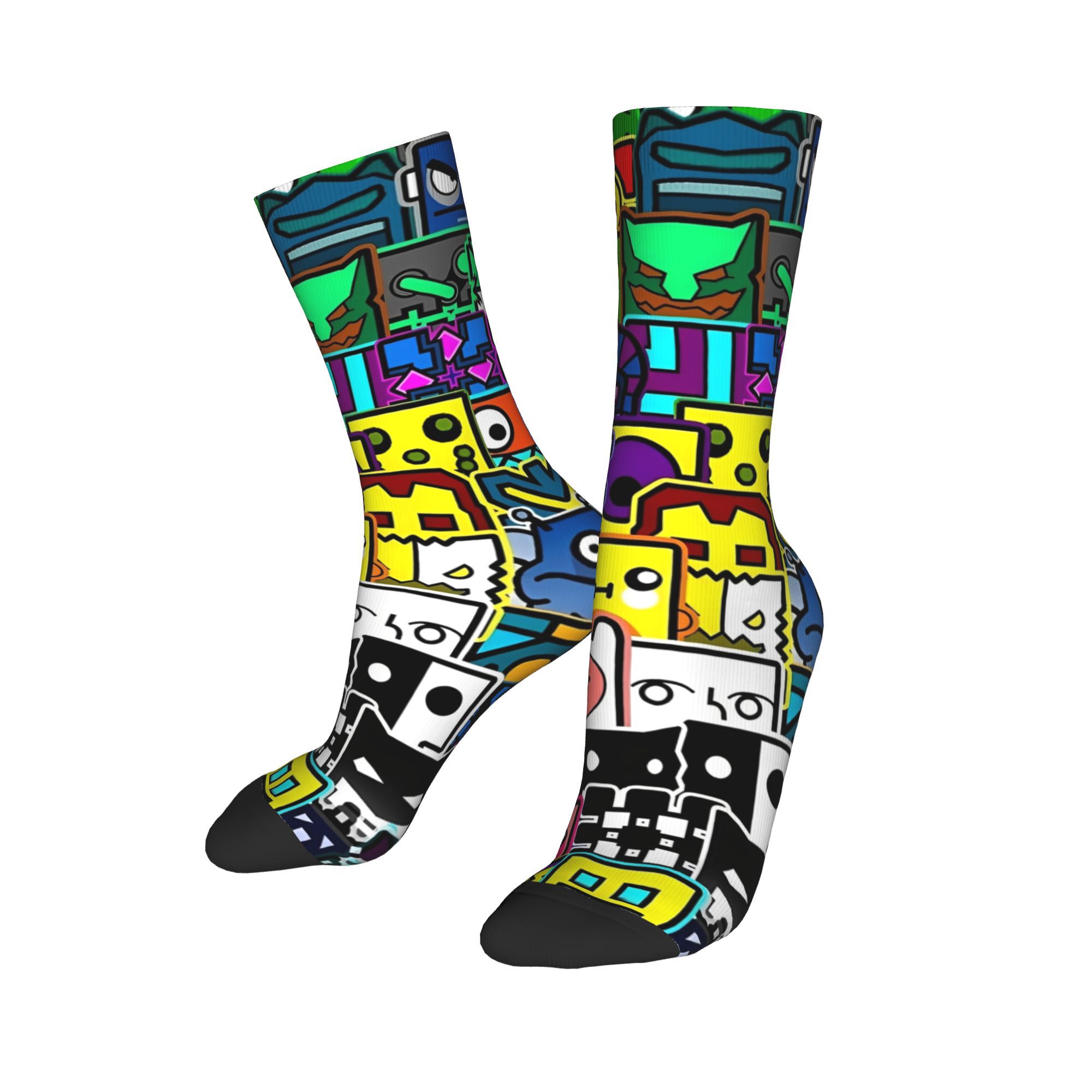 Geometry Gaming Dashed  Socks  - Retro Gaming Youtube 评论和价格