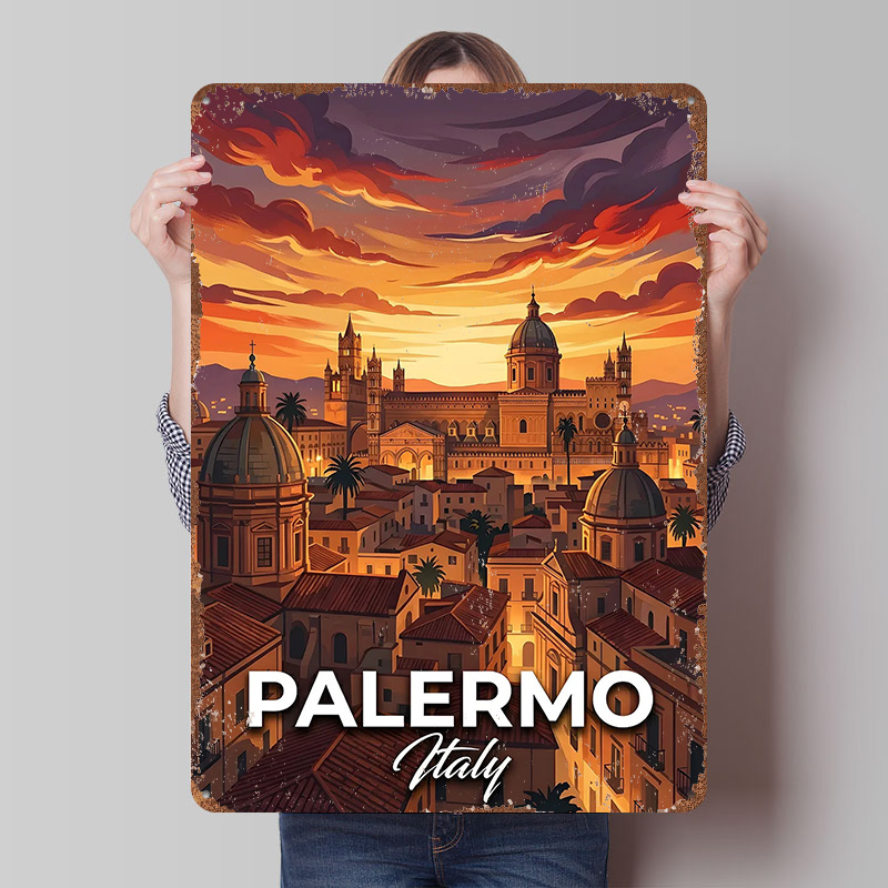 Palermo Italy Cityscape At Sun - Retro Gaming At 评论和价格