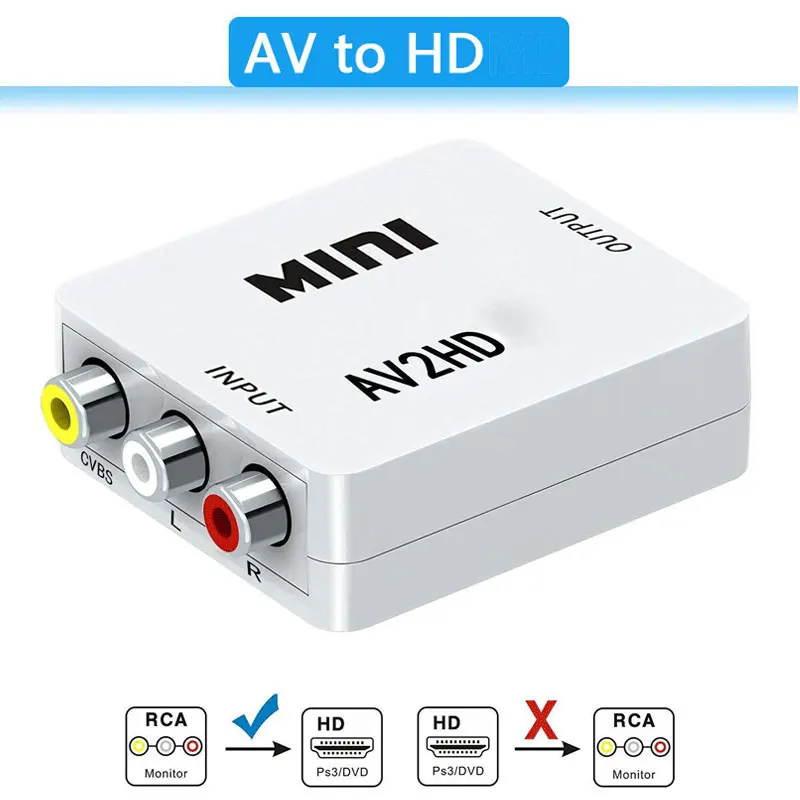 1080P Mini AV To HDMI Converte - Retro Gaming With Projector 评论和价格