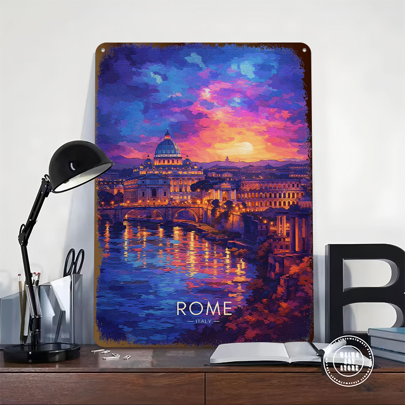 Rome Cityscape At Sunset Tinpl - Retro Gaming At 评论和价格