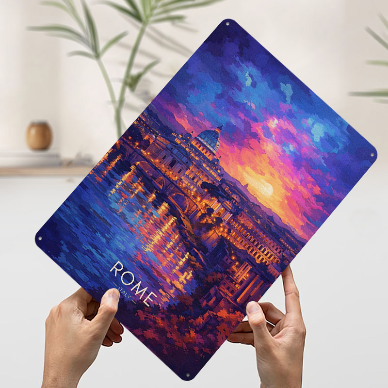 Rome Cityscape At Sunset Tinpl - Retro Gaming At 评论和价格