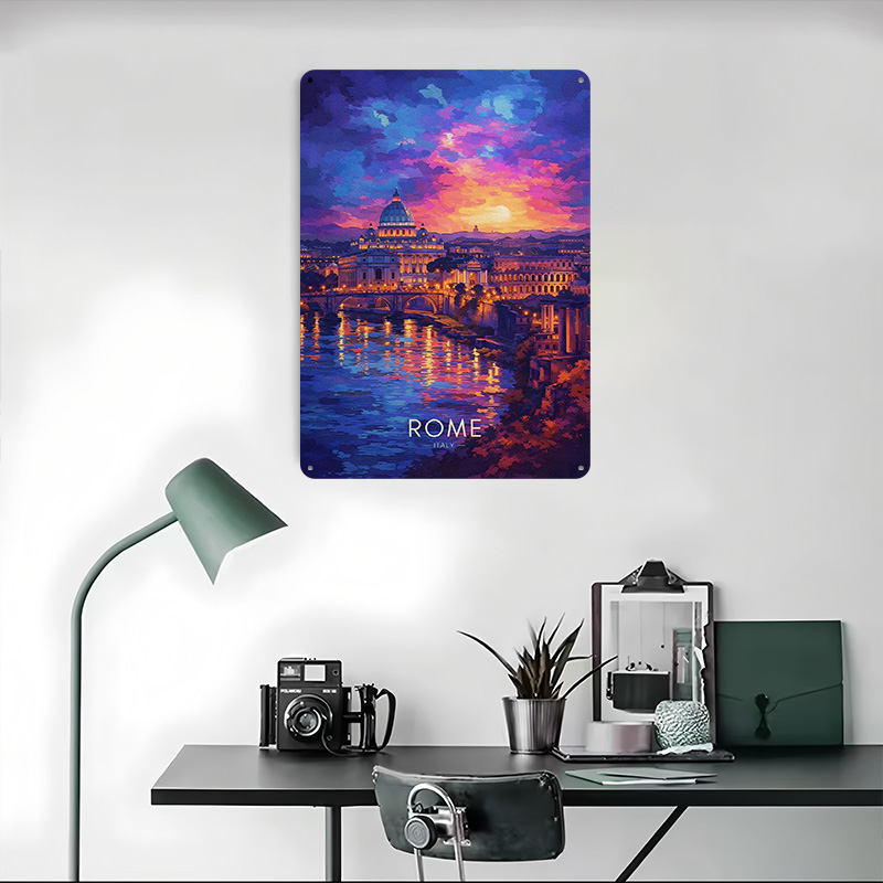 Rome Cityscape At Sunset Tinpl - Retro Gaming At 评论和价格
